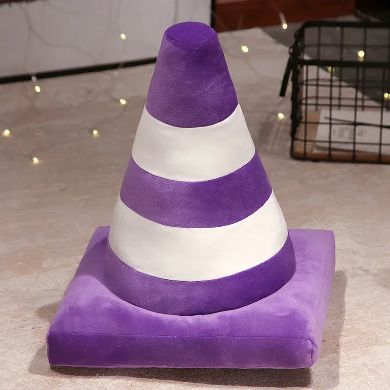 Roadblock-cojín de peluche suave y realista para niños, cono de tráfico, construcción de carreteras, almohada cónica, juguetes para decoración del hogar — image 13