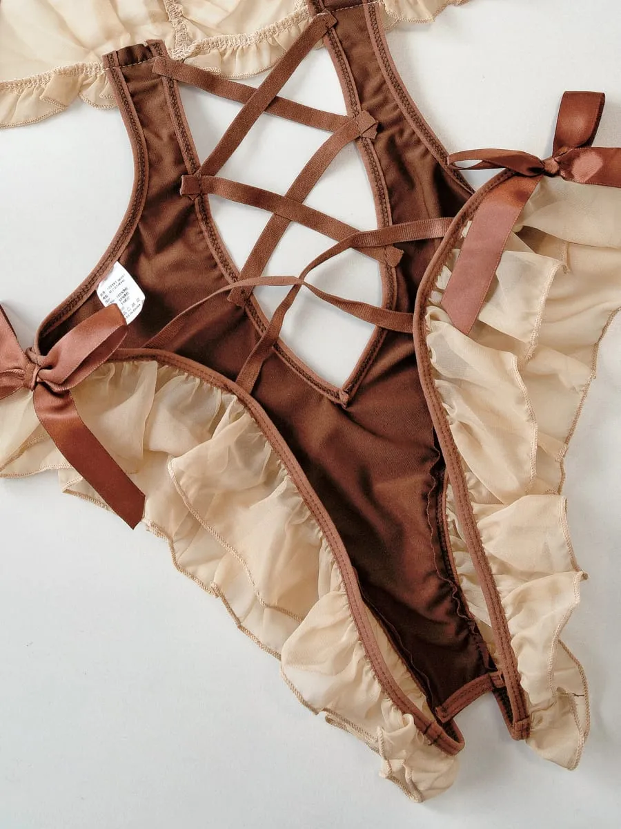 Sexy Lace-Up Backless Bodysuit for Women - Backless Date-Night Slit Bra Set Critical Hit Jumpsuit