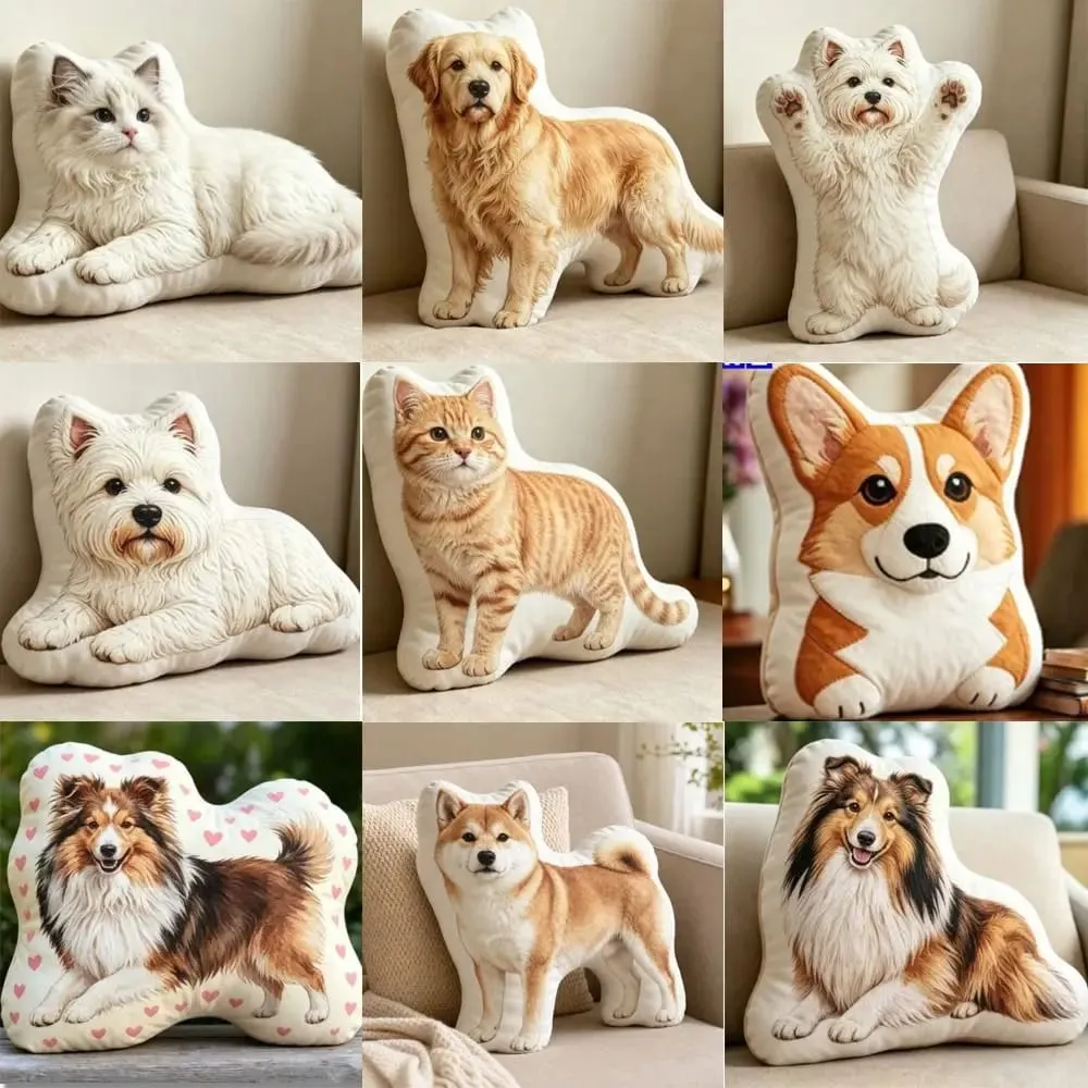 Dog Shaped Pillow Animal Throw Pillow Soft Plush Fabric Decorative Animal Pillow Shiba Dog Cushion Contoured Shape — image 1