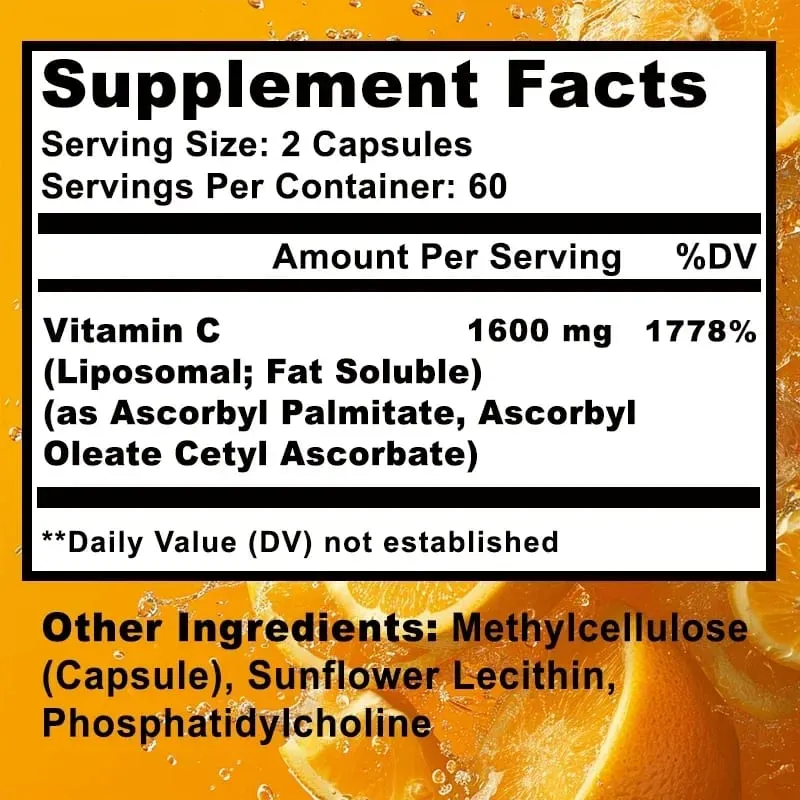 Vitamina C liposomiale - Il supporto immunitario promuove la produzione di collagene e promuove la dissoluzione dei grassi antiossidante — image 2