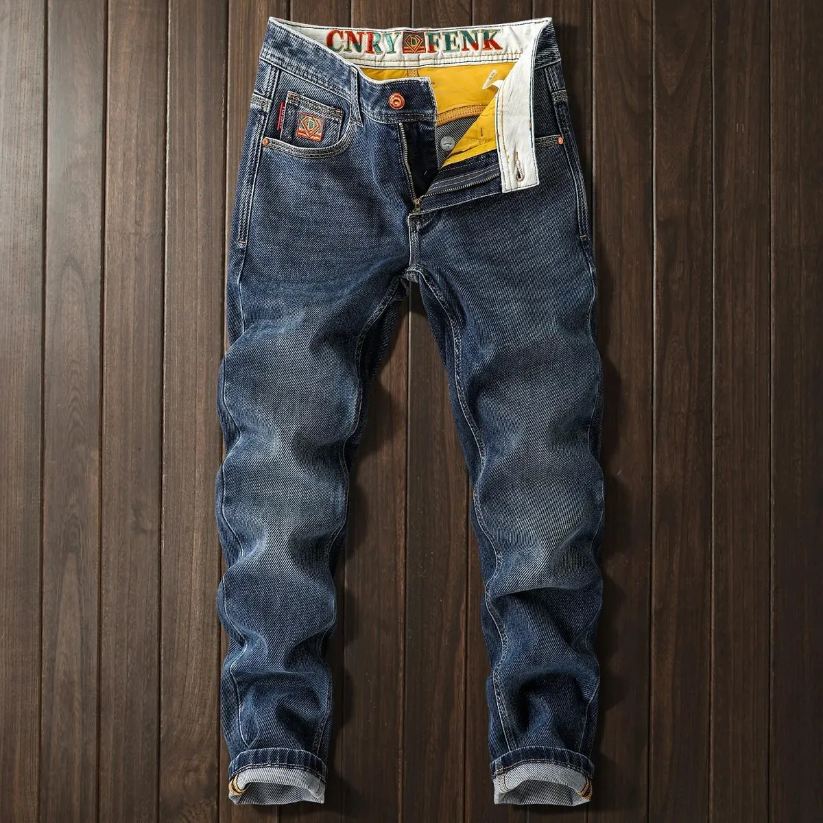 2025New Autumn Jeans Men's Slim Stretch Affordable Luxury Fashion Embroidery Long Skinny Pants
