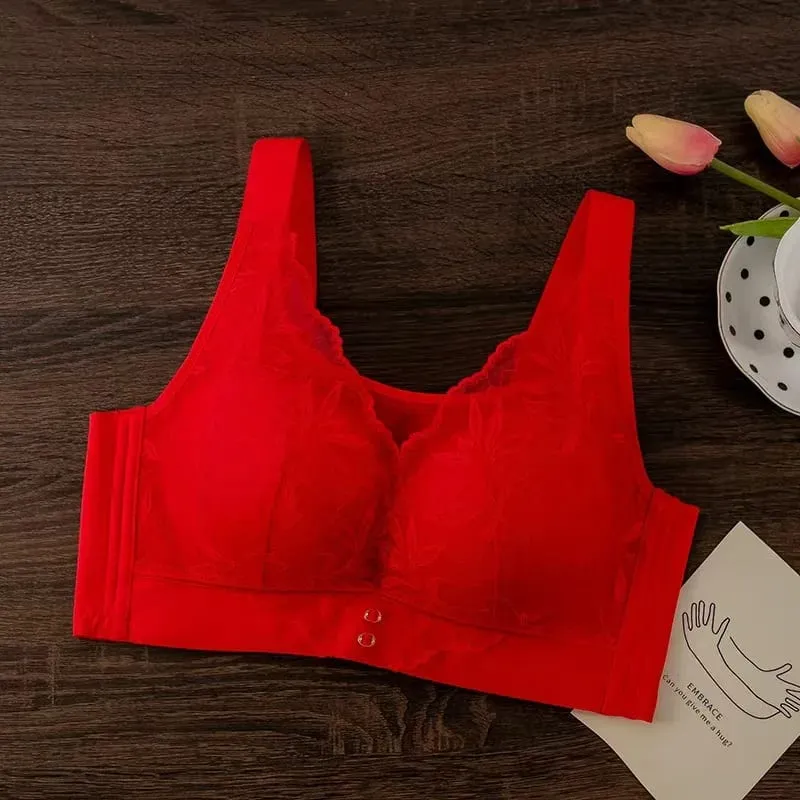 Plus Size Thin CD Cup Push up Bra Sexy Lace Wire-Free Soft Support Anti-Sagging Adjustable Lingerie Bra for Women — image 9