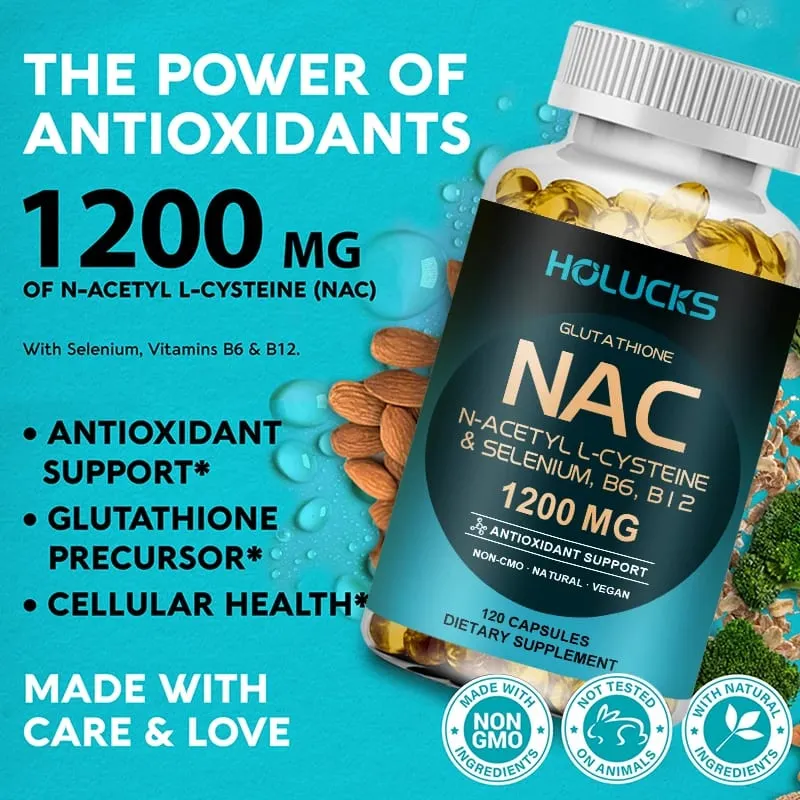 Κάψουλες NAC 1200mg - Υποστήριξη για την υγεία του δέρματος Κυτταρική ενέργεια Αντιοξειδωτική αποτοξίνωση Ενισχύει το ανοσοποιητικό Βελτίωση της πέψης — image 3