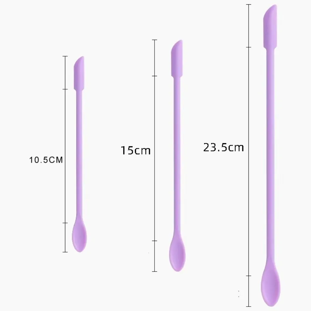 3pcs Portable Mini Silicone Scraper Double-head Lengthened Face Mask Brush Soft Cosmetic Digging Spoon Makeup Brushes Set — image 6