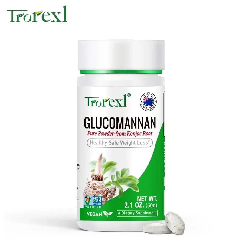 100 Stück Glucomannan-Pulver zur Gewichtsreduktion | Vegan & Vegetarisch | GVO-frei, glutenfrei