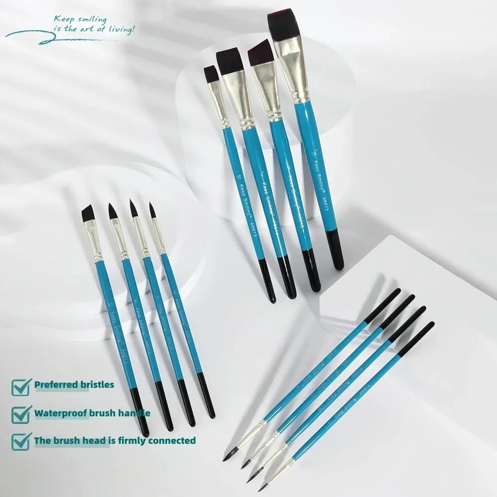 12pcs Face Paint Brushes Artist Acrylic Paint Brush Set for Face Body Shoe Painting Ideal for Chrismas Halloween Cosplay Party — image 4
