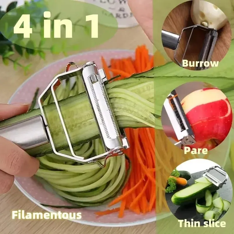 1pc Kitchen Vegetables Fruit Peeler Vegetable Slicer High Quality Stainless Steel Potato Cucumber Carrot Grater Julienne Peeler — image 2
