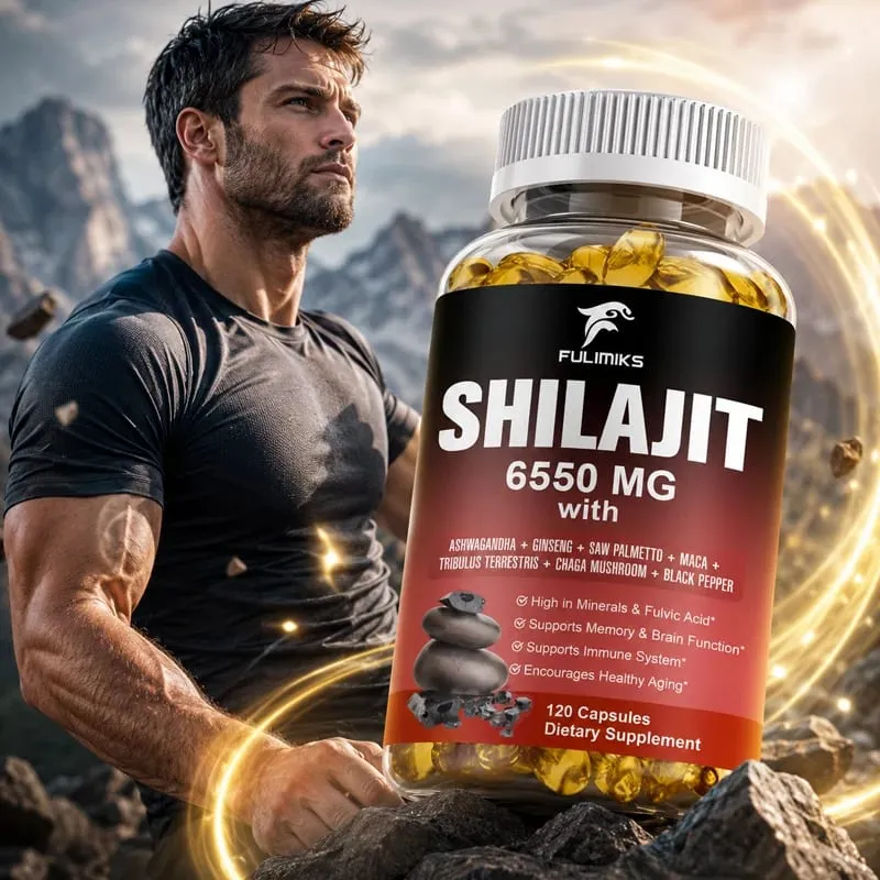 Shilajit 6550MG Capsules with Ashwagandha & Ginseng Supports Energy Stamina Immunity Brain Function & Healthy Aging — image 5