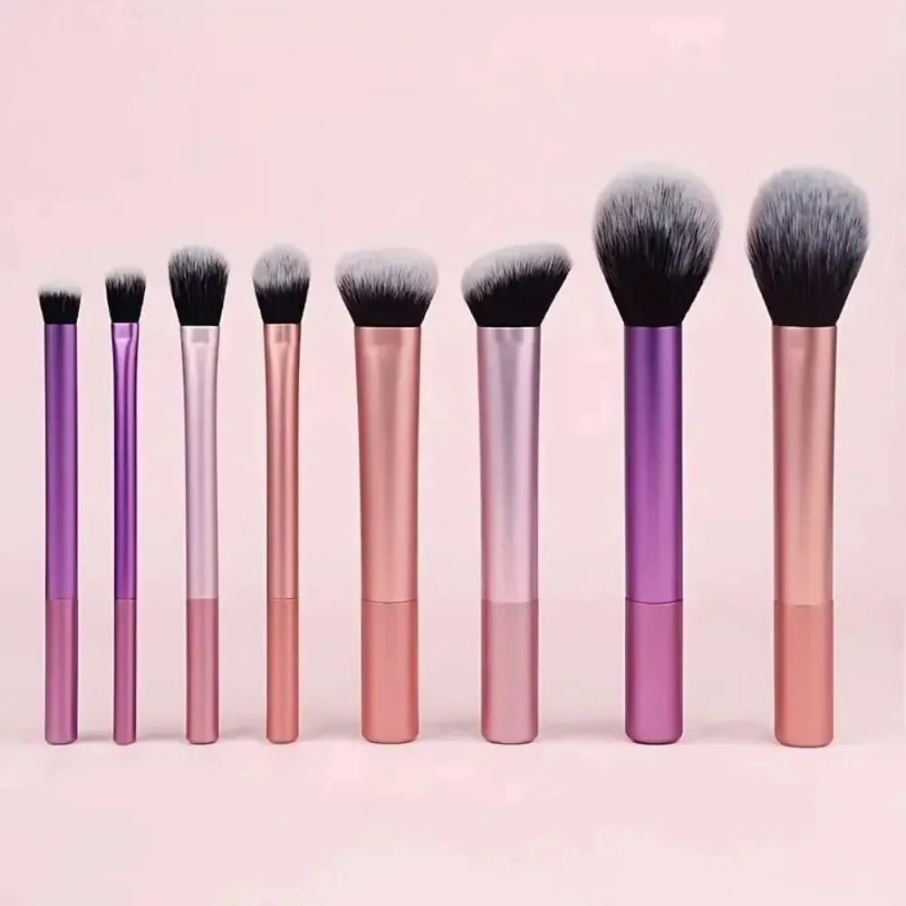 8pcs Pro Easy to Clean Makeup Brush Set - Soft Premium Synthetic Hair Cruelty-Free Foundation Blush Eyeshadow — image 1