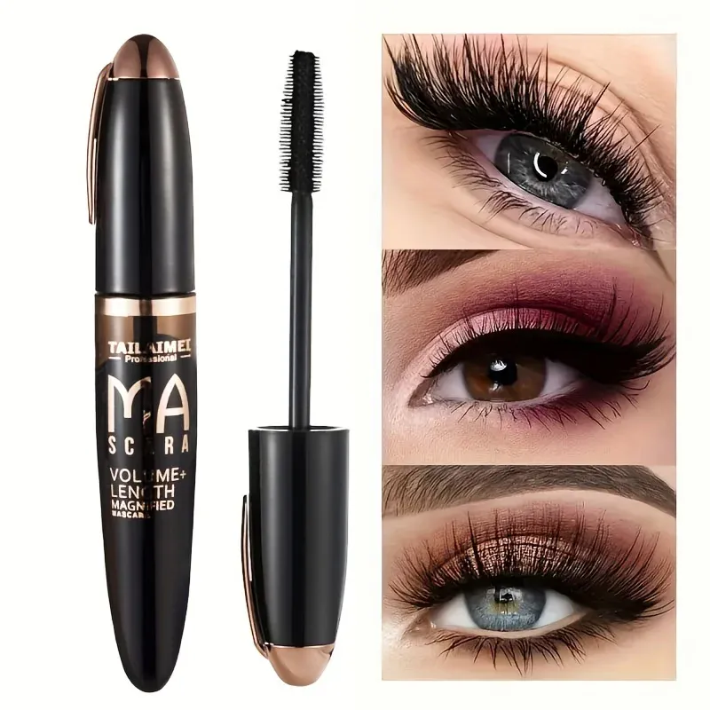1 PC Waterproof 3D Mascara Thick Long Smudge-proof Plump Encrypted Long-lasting Curling Large Eye Makeup with 360° Spiral Brush — image 2