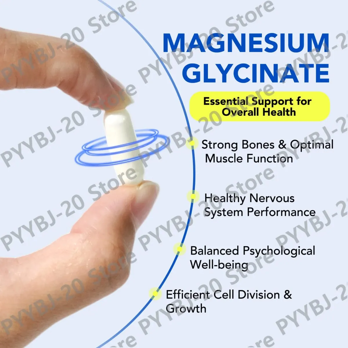 Acentiallabs Magnesium Glycinate 120 Capsules - Pure Organic Vegetarian Supports Bone Health Sleep & Muscle Nerve Support — image 3