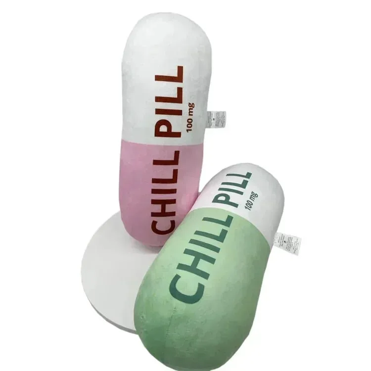 Funny Chill Pill Plush Pillow Cute Cartoon Stuffed Plushie Soft Sofa Cushion Hugging Doll Nap Sleep Pillow Birthday Gift — image 8