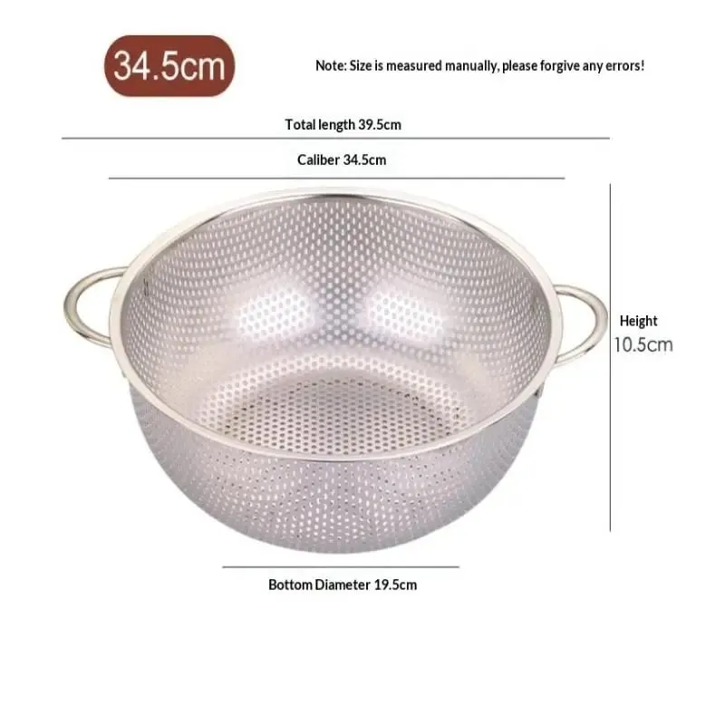 ♥Stainless Steel Kitchen Hole Dense Mesh Sifter Colander Strainer Sieve Baskets for Washing Fruits/Vegetables/Rice — image 16