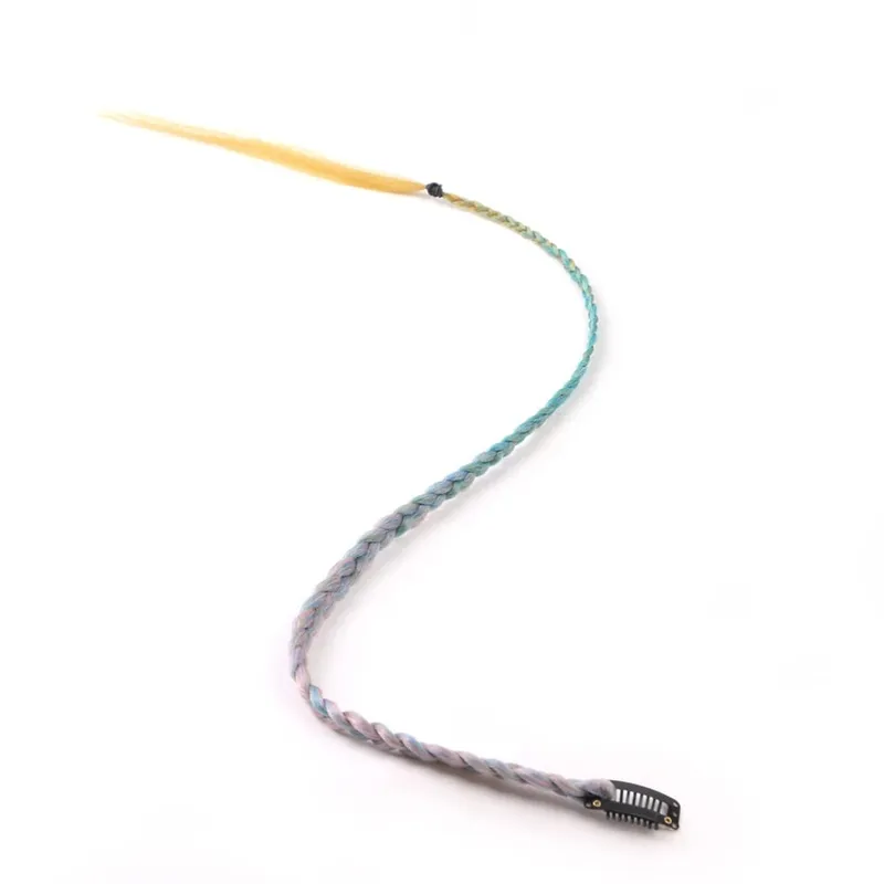 Estensioni clip-in sintetiche da 5 pezzi / lotto per le donne Coda di cavallo Arcobaleno Estensione dei capelli treccia 22 '' Ombre Parrucchino Treccia con clip — image 18