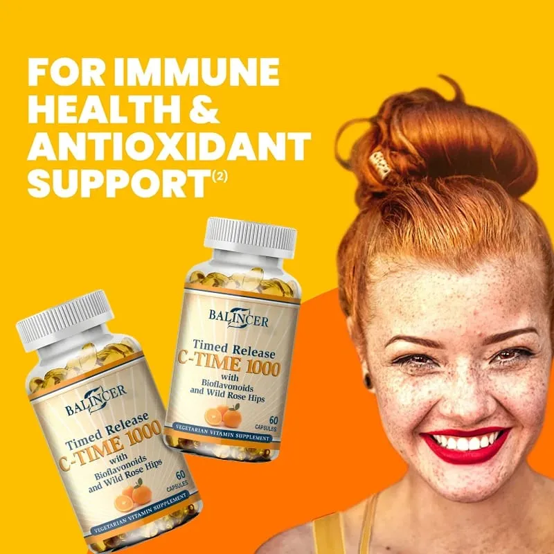 Vitamin C Capsules 1000mg Antioxidant Support Immune Wellness Collagen Synthesis Skin & Bone Joint Health 30/60/120 Capsules — image 2