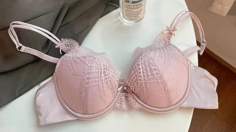 Ladies Lace Lingerie Set Pure Desire Aesthetic Deep V Thin Straps Thin Cup Soft Underwire Push‑Up Bra Underpants S-XL — image 12