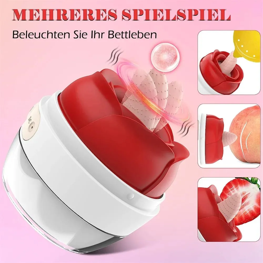 Rose Sex Toys Tongue Licking Vibrator G Spot Clitoris Stimulator Vagina Nipple Massager With 9 Frequency Vibrating Adult Toy for Women — image 4