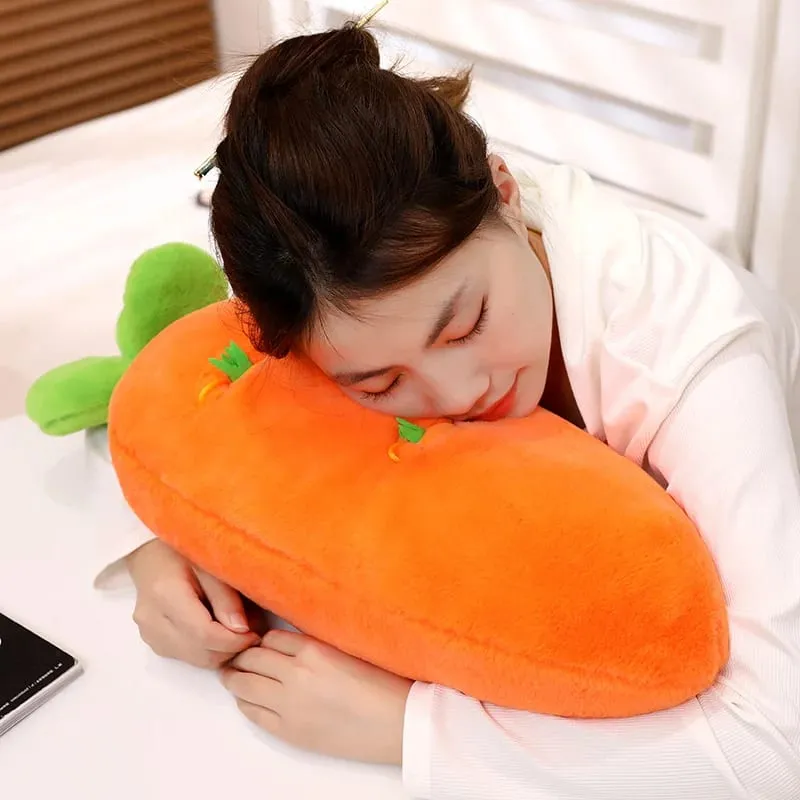 60cm Rabbit Fur Realistic Plant Carrot Pillow Interactive Pull Carrot Game Plush Waist Cushion Sofa Pillow Easter Day Decoration — image 5