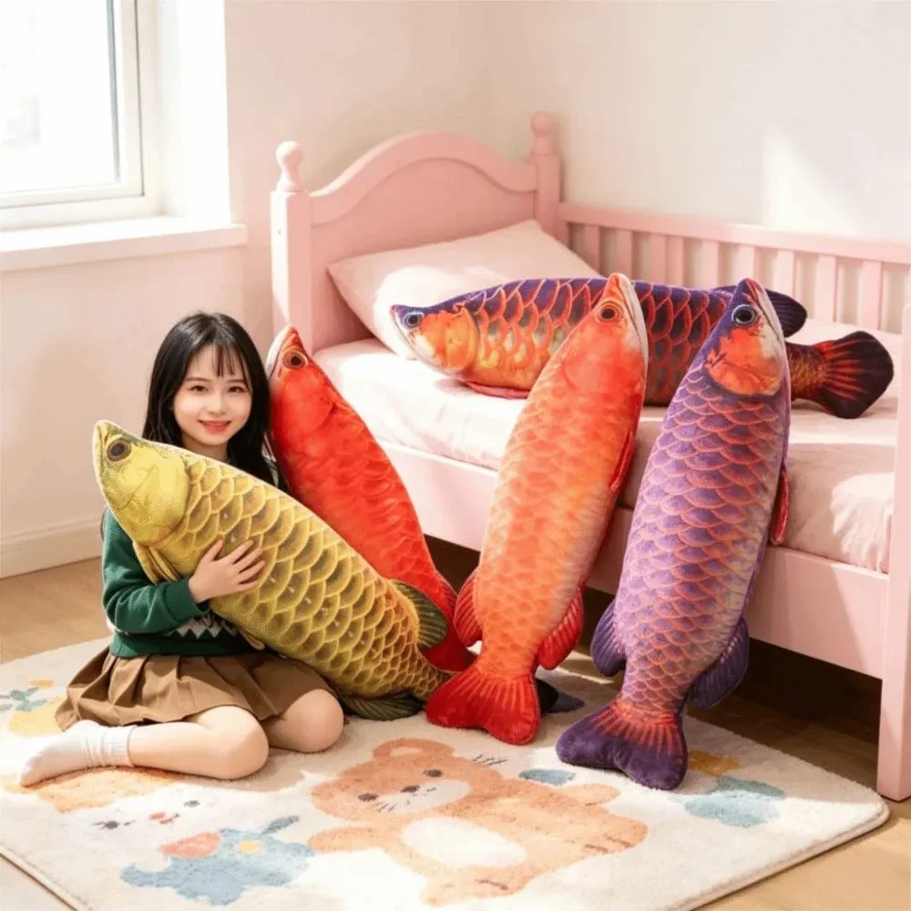 Wonderful Soft Arowana Plush Toys Cute Elongated Body Stuffed Fish Doll Lifelike Fish Plush Pillow Collectible — image 4