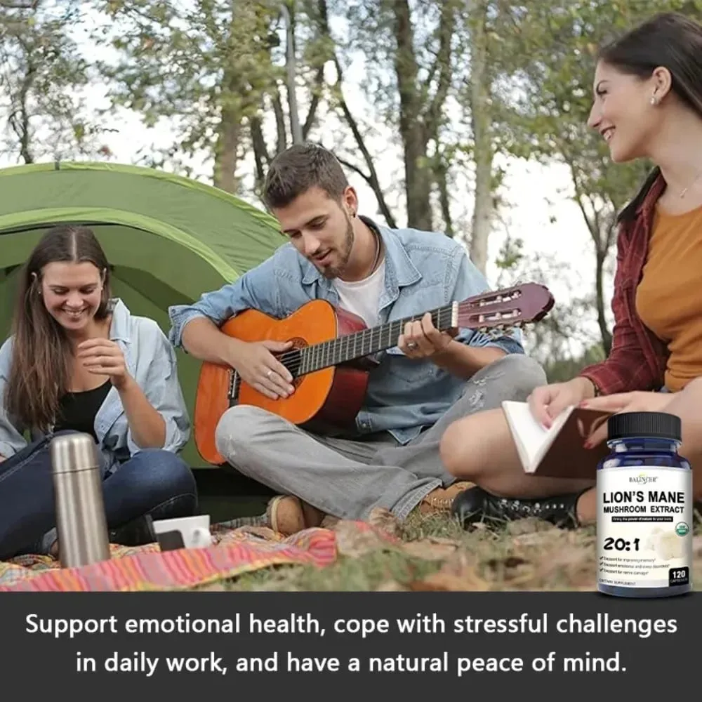 Lion's Mane Mushroom Capsules - Strengthens The Brain Memory and Cognition Improves Mood and Sleep Quality Supplements — image 3