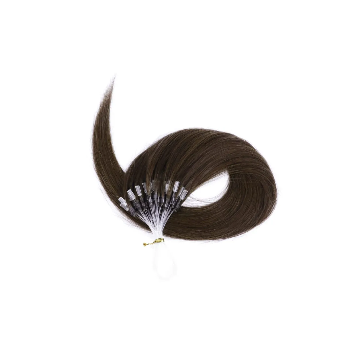 Micro Loop Human Hair Extensions - 50 Strands Thick Straight Clip-In Hair for Instant Volume & Length — image 12
