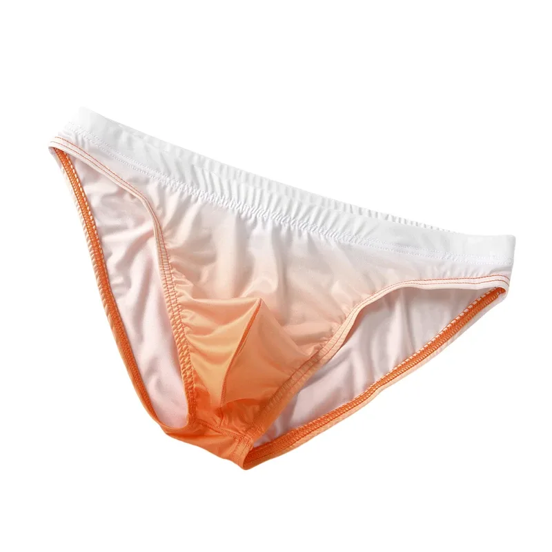 Ice Silk Mens Briefs Underwear With Gradient Color Pouch Breathable Sexy Bikini Slips Low Waist Male Butt-lifting Panties Cuecas — image 12