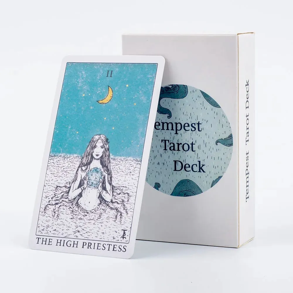 Ocean Themed Tempest Tarot Deck 78 Card Divination Set 10.4*6.1cm Beautifully Designed for Board Games and Tarot Reading — image 1