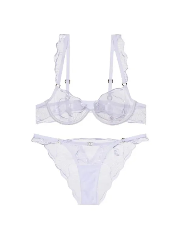 Summer French Lace Bra Beachwear Large Bust Minimizer Ultra Thin Sheer Anti-Sagging Light Support Ruffles Embroidery AU MOYISU — image 11