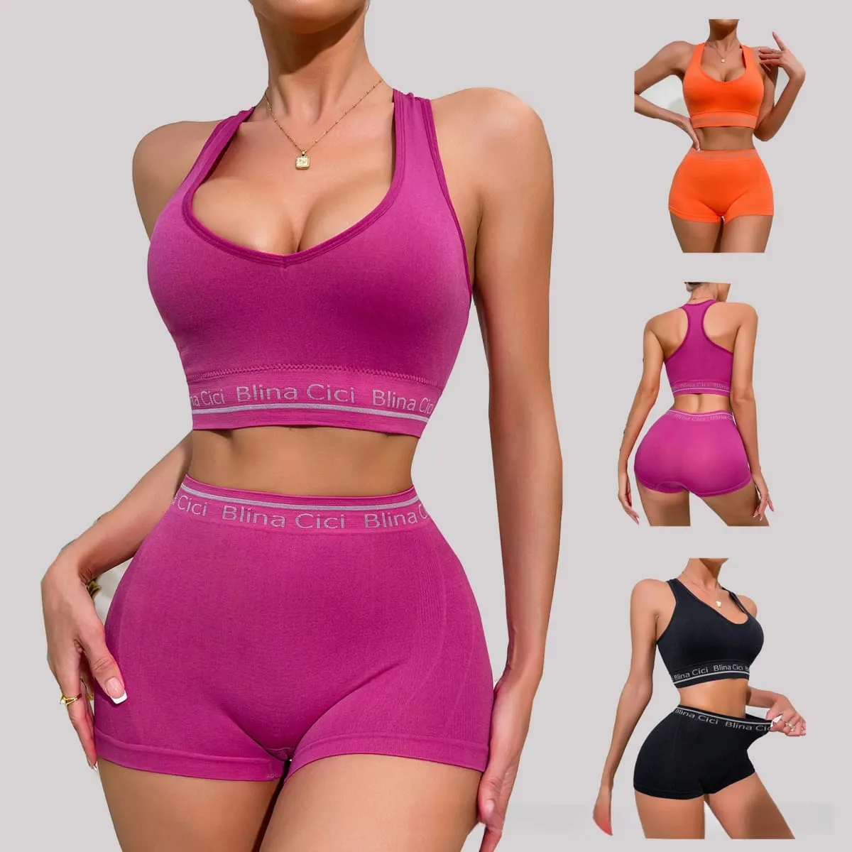 Women's Letter Print 2 Piece Scoop Neck Bra and Mid Rise Boyshort Lingerie Set — image 2