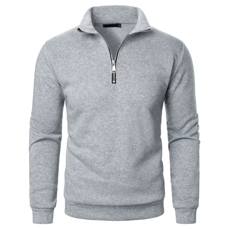 Men's Zip Turn Down Collar Sweatshirts Spring Male Solid Color Loose Pullover Coats BSD-ZW160 — image 25