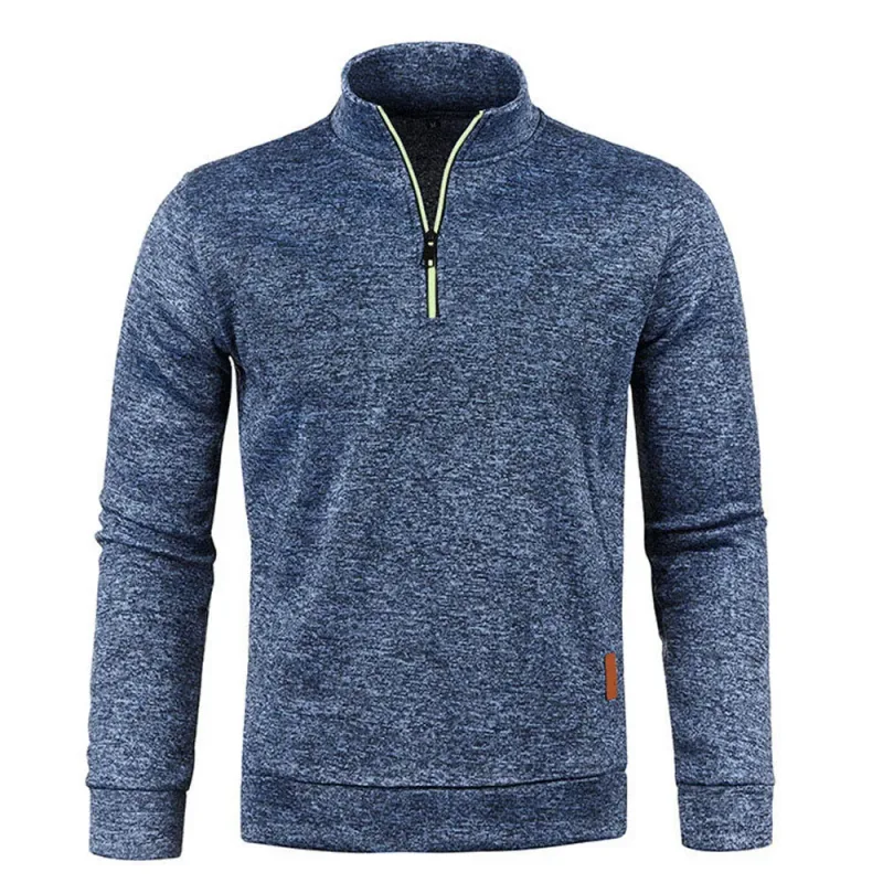 Men's Knitted Sweatshirts Casual Thicker Half Zip Pullovers For Male Hoody Man Solid Color Turtleneck Sweater Coats BSD-ZW118 — image 3
