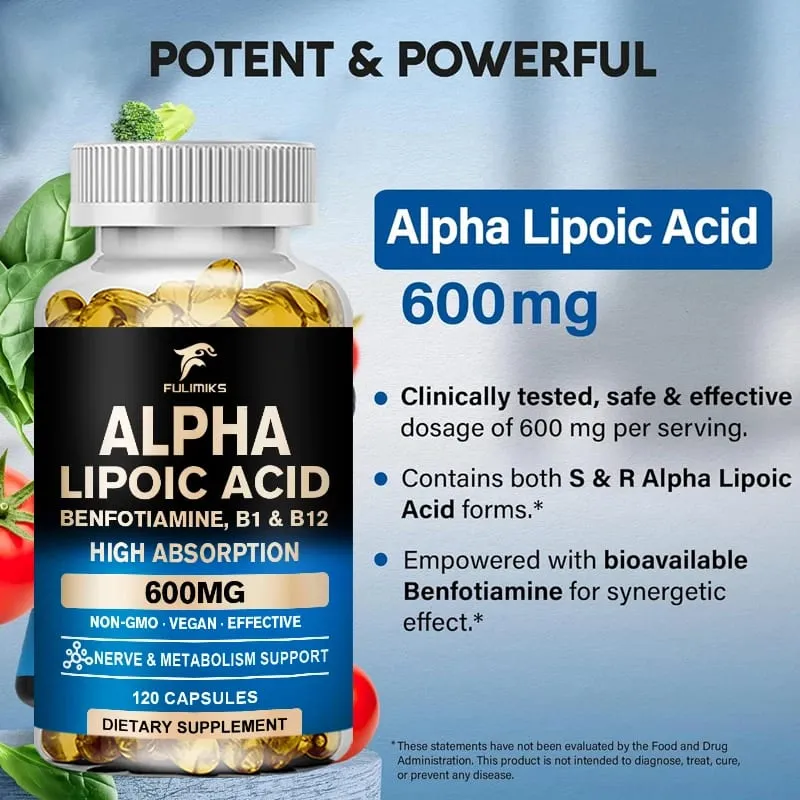 Premium Alpha Lipoic Capsules Help Promotemetabolism Protect The Skin Antioxidantingredient Prevent Continuous Hair Loss — image 2