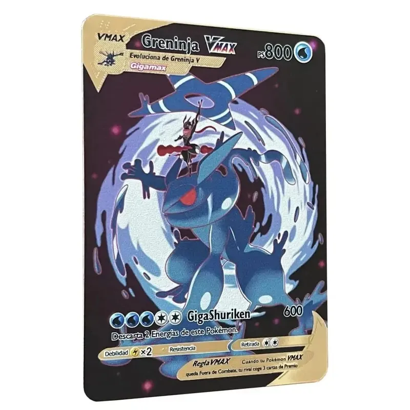 Pokemon Metal Cards in Spanish Pikachu Arceus Charizard DIY Trading Flash Card Anime Cartoon Gift — image 5