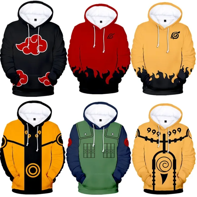 Bandai Naruto 3D Anime Hoodie – Men's Streetwear Cosplay Harajuku & Y2K Style – Trendy & Comfortable — image 7