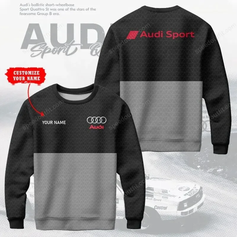 Spring and Autumn New Men's and Women's Long sleeved Hoodies Spring and Autumn Clothing Sports and Leisure Audi Brand Top — image 4