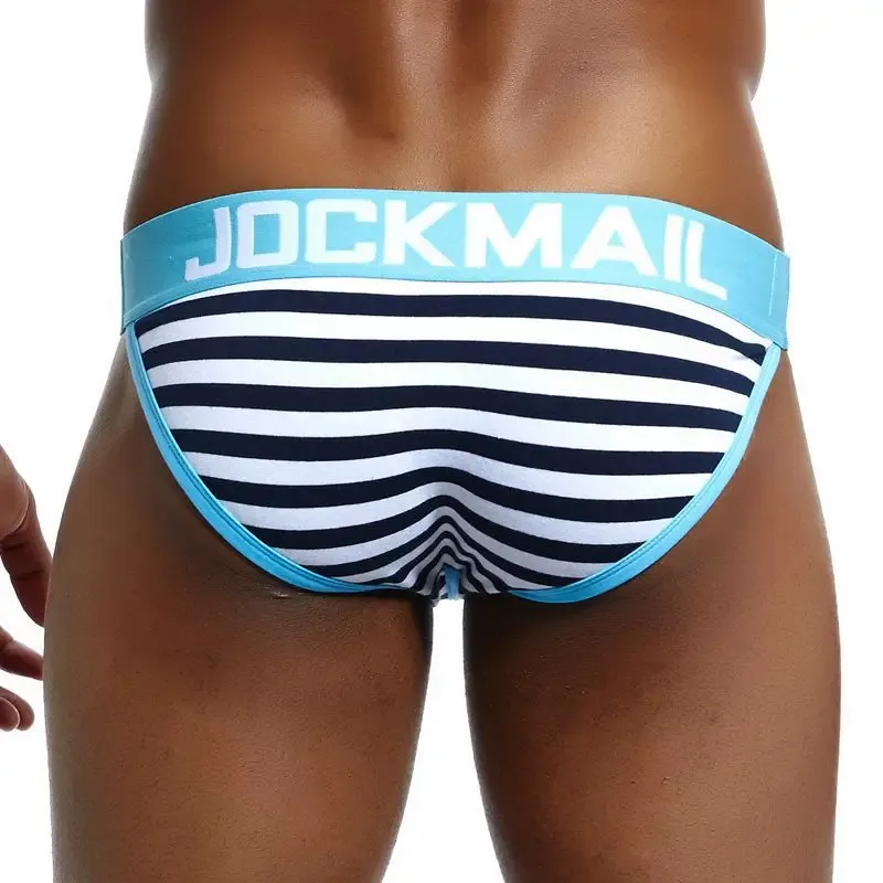 Jockmail Cotton Men's High-Cut Briefs, Striped Underwear for Men, Soft and Comfortable, Gay Cueca — image 3
