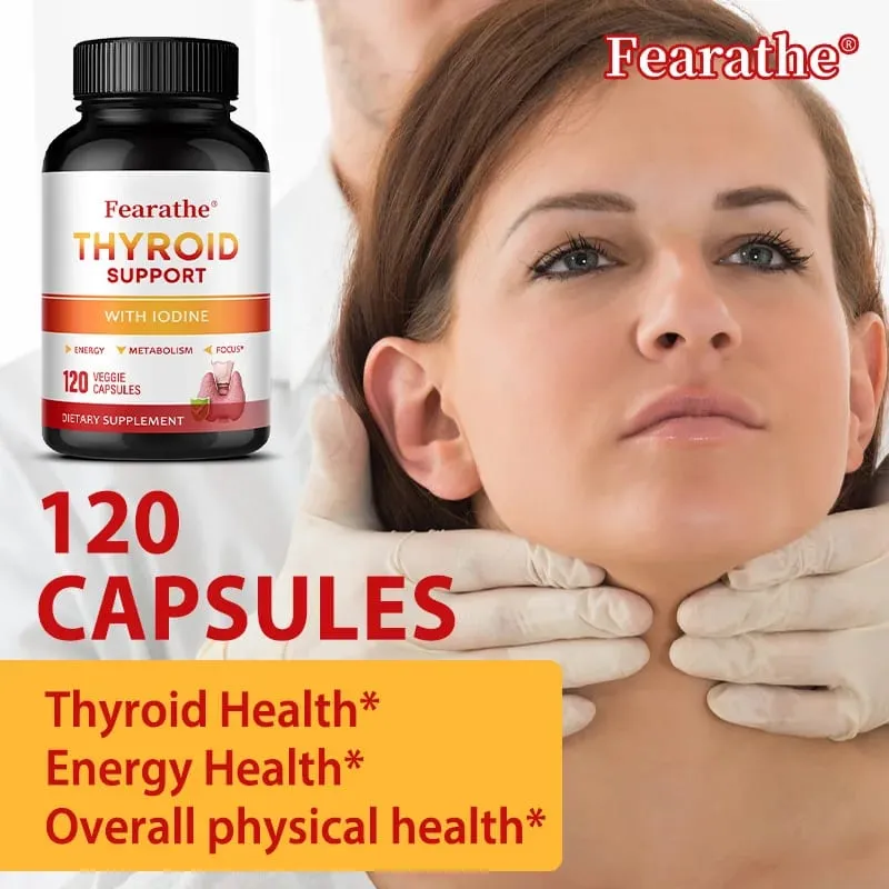 Thyroid Support Capsules Iodine Magnesium Vitamin B12 Complex Relieve Fatigue Mood Energy Metabolism & Mental Focus Supplement — image 6