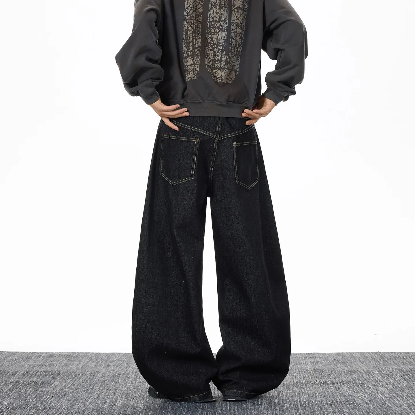 Baggy Jeans Man Pants Y2k Jeans Relaxed Fit Denim Trousers Edge Wide Leg Cargo Pants Slant Closure Casual Fashion — image 4