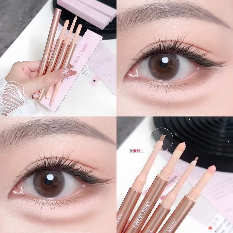 Double Headed Brightening Aegyo Sal Pen Waterproof Lying Silkworm Eyeliner Stick Highlighter Matte Shadow Pen Contour Eye Makeup