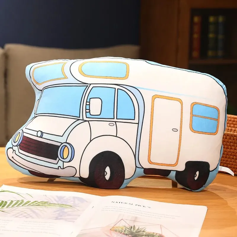 Transportation Vehicle Plush Pillow Recreational Vehicle Excavator Ambulance Airplane Motorbike Taxi Fire Truck Cushion Decor