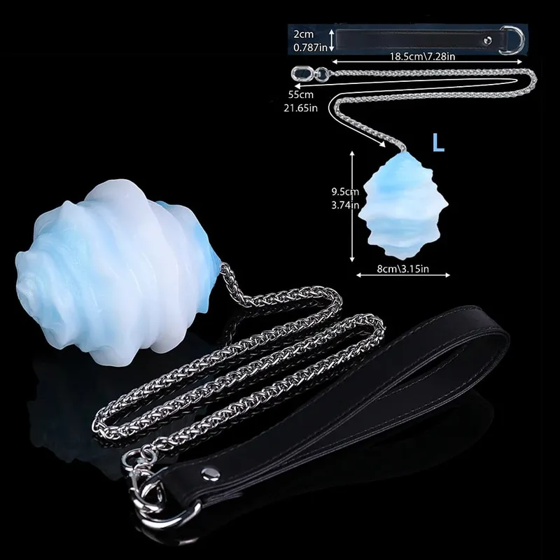 Fantasy Egg Toys With Long Chain Platinum Silicone Anal Plug Eggs Vaginal Balls Sex Toy For Adult Women Men Couple Flirting — image 8