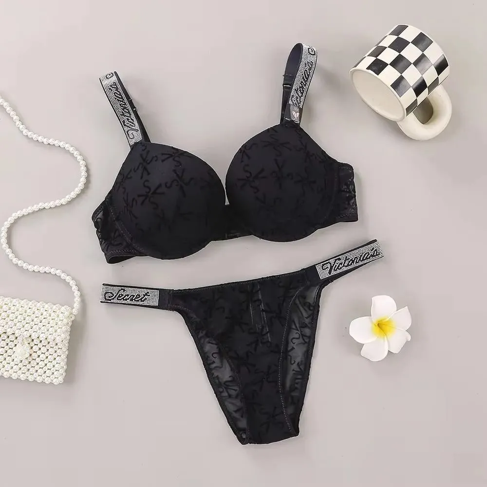Victoria's Secret Classic Padded Adjustable push up Lingerie Underwear Set Bras and Panty Set Women's New Sexy Lingerie Sporty — image 2