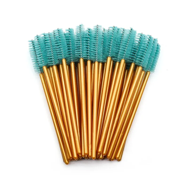 50Pcs Disposable Eyelash Makeup Brush Mascara Wands Gold Mini Eye Lash Brushes Short Eyebrow Comb Eyelashes Extension Tool — image 15