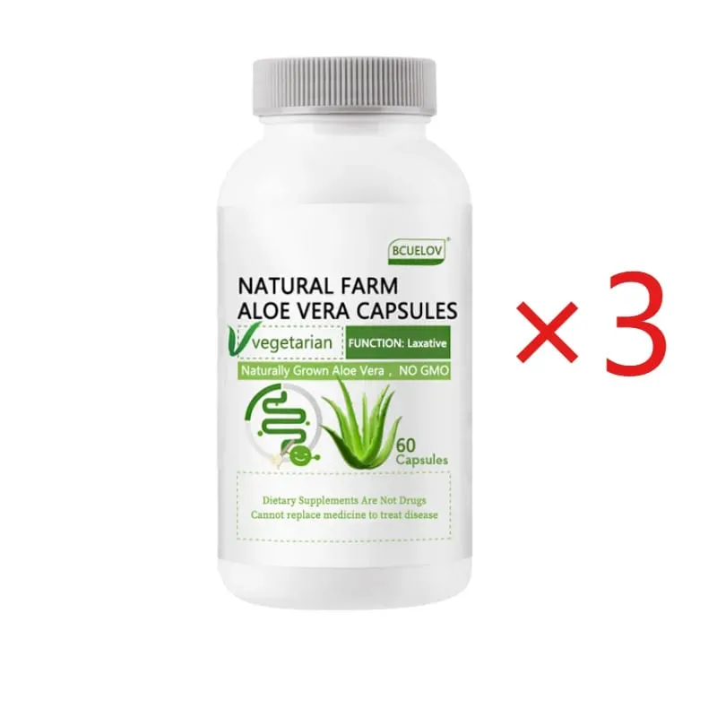Aloe Vera Extract Capsules - Helps Cleanse and Detoxify The Colon Burn Fat Maintain Stomach Acid Balance and Boost Immunity