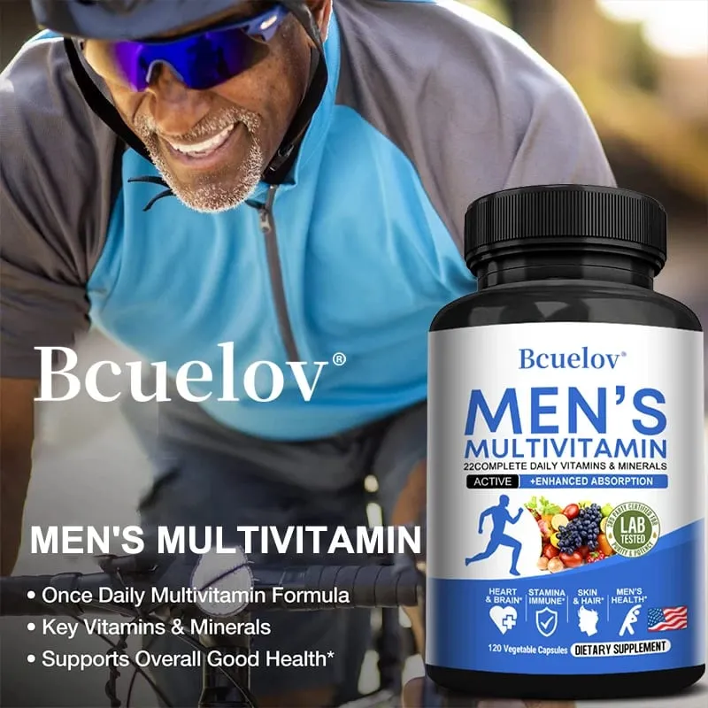 Multivitamin for Men - Daily Multivitamin for Energy Focus & Brain Men's Health Complex Non-GMO120 120 Vegetarian Capsules — image 4