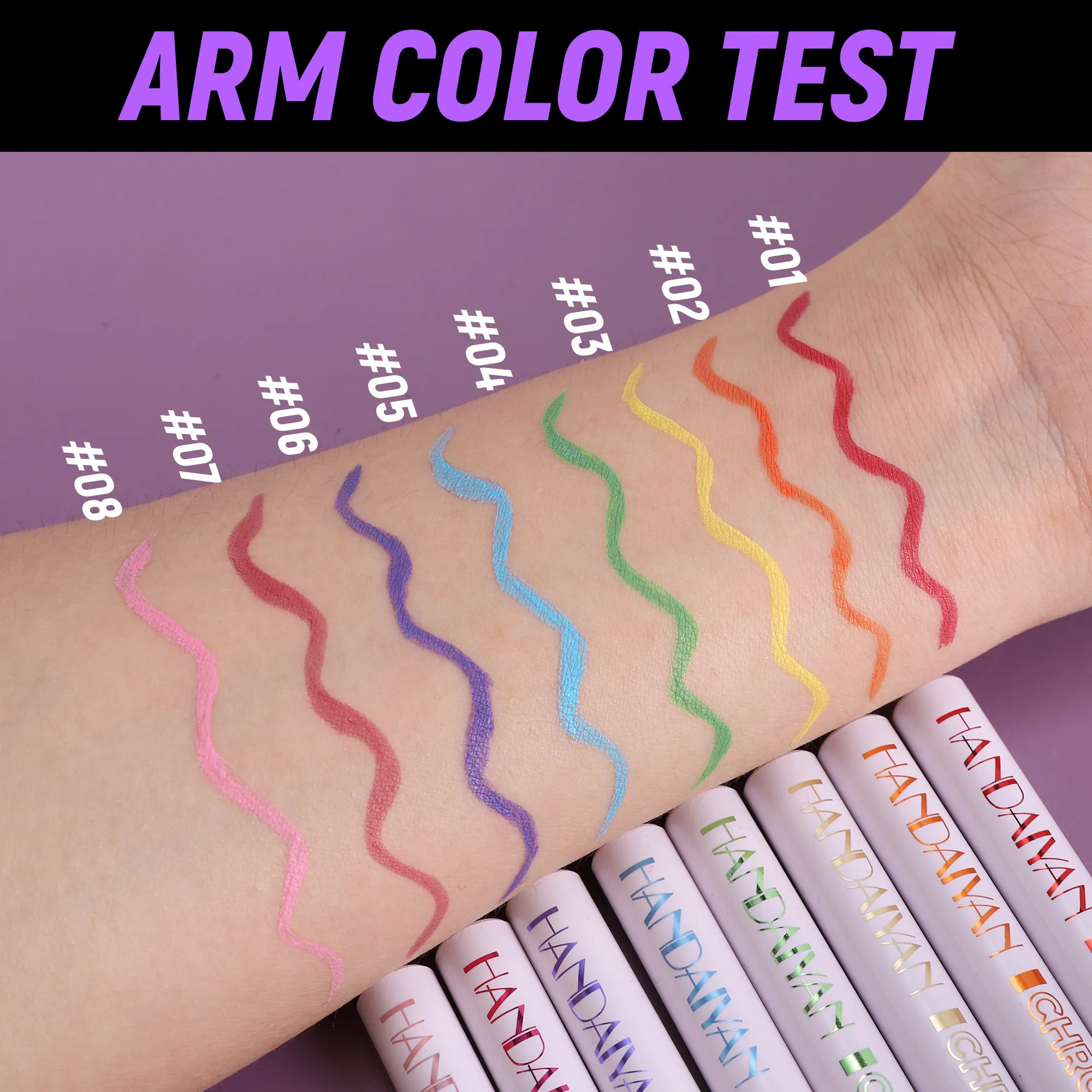 Liquid Eyeliner Pencil Waterproof Quick Drying Painting Pen Long-lasting Colorful Matte Eye Liner Pen Makeup Halloween Cosmetics