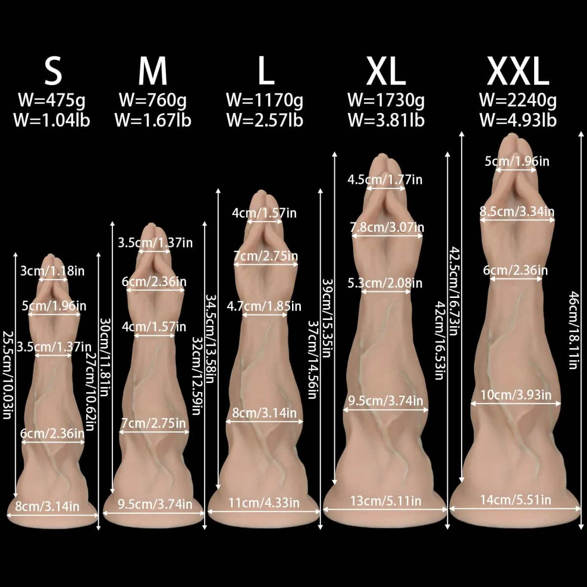 Huge Simulated Palm Anal Plug Fisting Butt Plug Dilation Training Prostate Massage Anal Dildos Toys XXL For Women Male Sex Toys — image 6