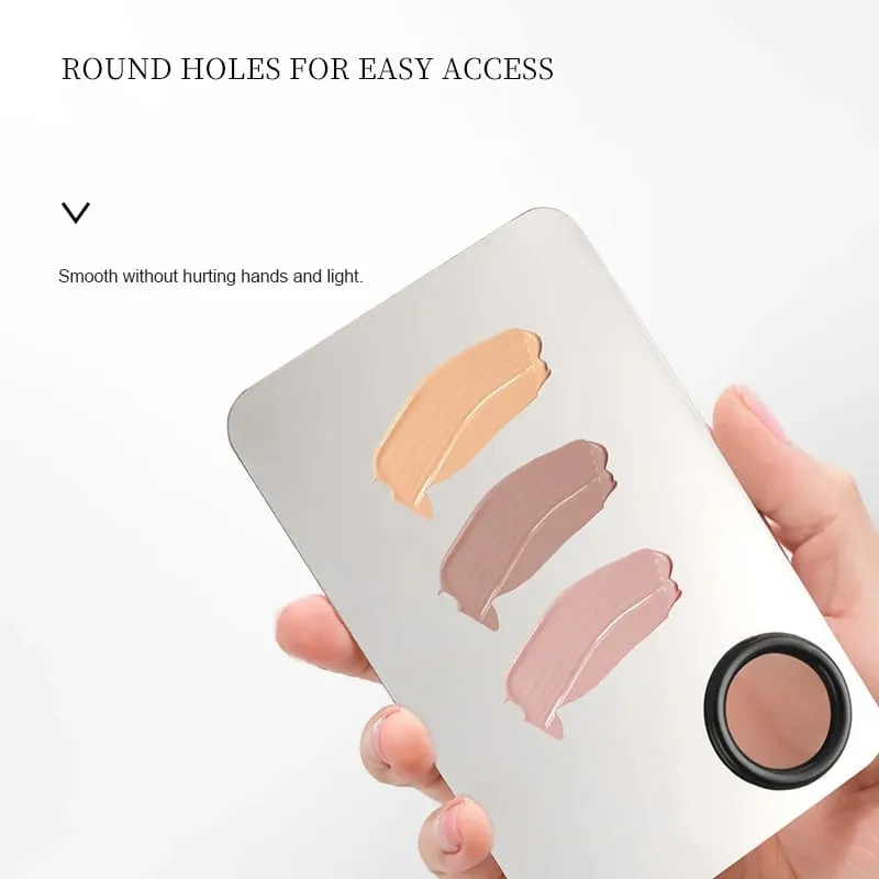 Makeup Mixing Palette KissDate Makeup Spatula Palette with Foundation Spatula Stainless Steel Makeup MixingTray Nail Art Palet — image 4