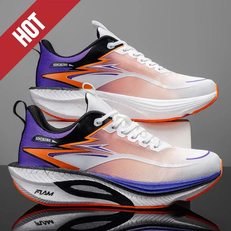 Men Running Shoes Carbon Board Air Cushion Marathon Sports Breathable Lightweight Women's Comfortable Athletic Outdoor Sneakers — image 4