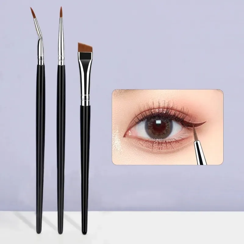 3Pcs Combination Detail Brushes Ultra-thin Lip Line Eye Line Brush Concealer Brush Eye Brow Contour Lower Eyelid Makeup Brushes